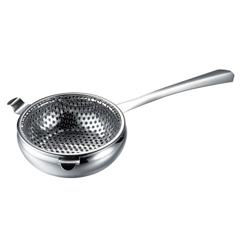 Safico Stainless Steel Tea Strainer L142xW77xH20mm with Stand Ø65xH20mm