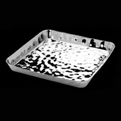 Safico Stainless Steel Square Flat Tray, L34xW34xH4.3cm, Hammered Finishing