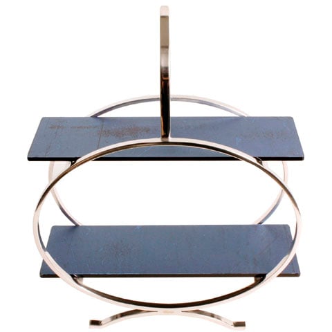 Safico Stainless Steel Afternoon 2-Tier Tea Stand with Acrylic Plates L28xW13.2xH24cm