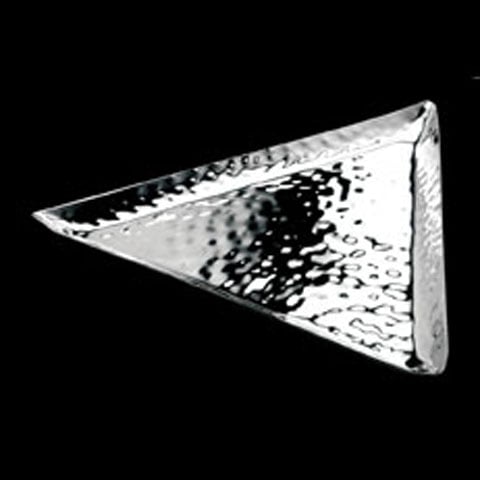 Safico Stainless Steel Triangular Flat Plate, L30xW30xH2cm, Hammered Finishing