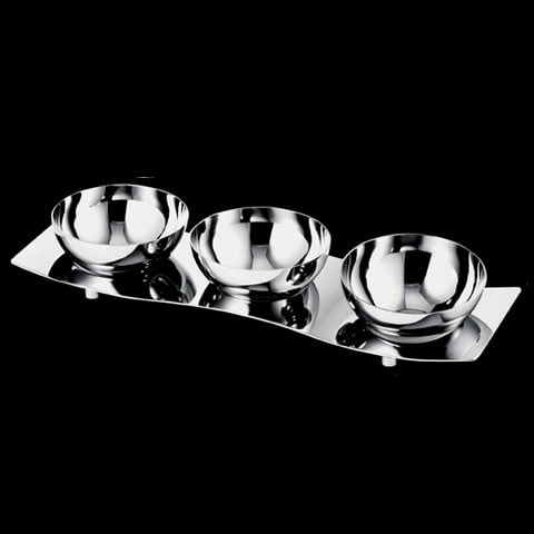 Safico Stainless Steel Nut Bowl Set L35.6xW10.9xH5cm