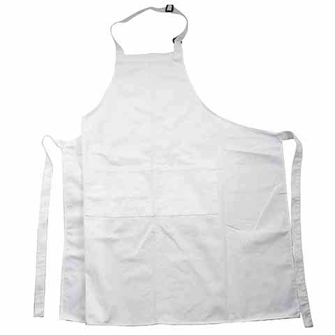 Safico Pro Full Size Apron With 3-Pockets & Adjustable Strap, White