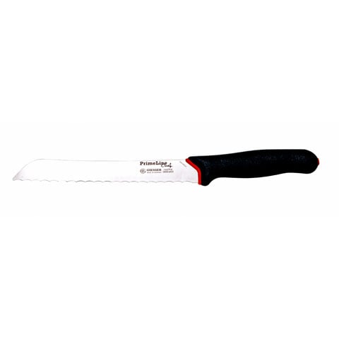 Giesser Bread Knife 21cm With Wavy Edge, Plastic Handle Black, Prime Line