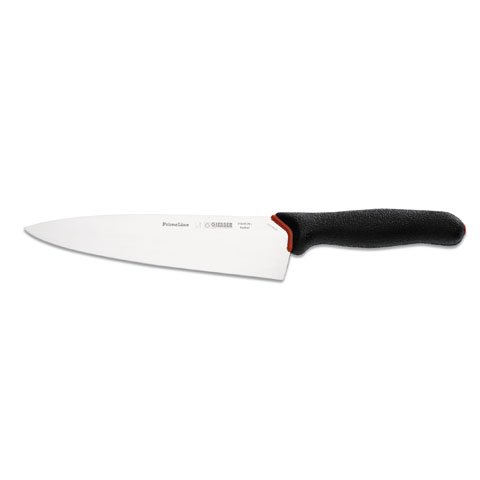 Giesser Chef's Knife Wide Blade 20cm, Plastic Handle Red, Prime Line