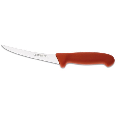 Giesser Boning Knife 15cm With Med Blade, Plastic Handle Red