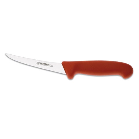 Giesser Boning Knife 13cm With Stiff Blade, Plastic Handle Red