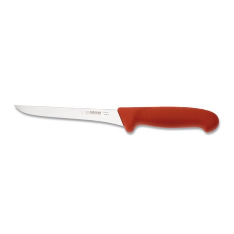 Giesser Boning Knife 16cm, Plastic Handle Red