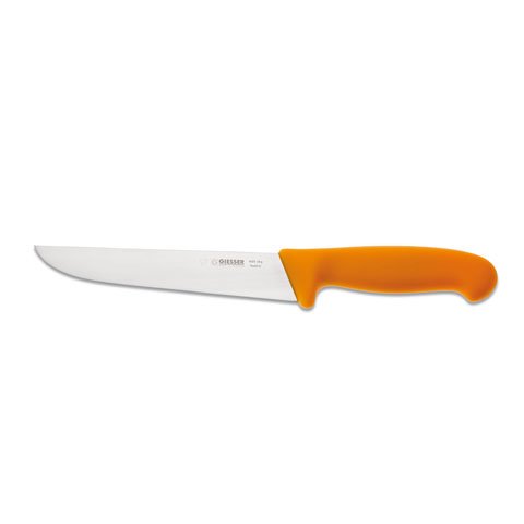 Giesser Butcher Knife 18cm Narrow Shape, Plastic Handle Yellow