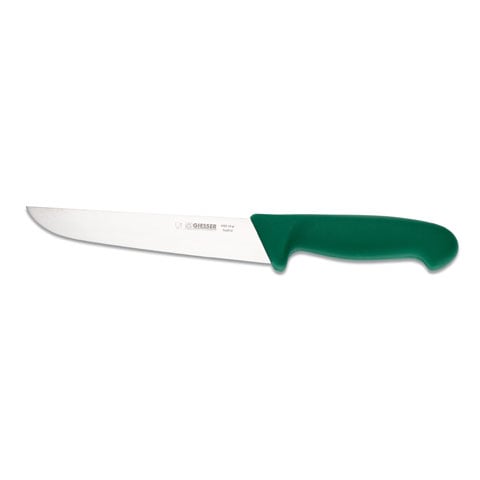 Giesser Butcher Knife 18cm Narrow Shape, Plastic Handle Green