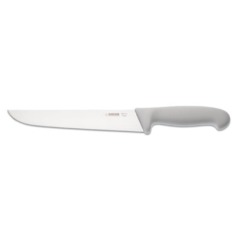 Giesser Butcher Knife 21cm Narrow Shape, Plastic Handle White