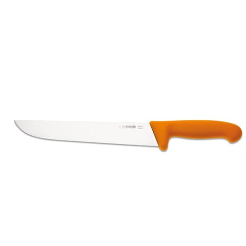 Giesser Butcher Knife 24cm Narrow Shape, Plastic Handle Yellow