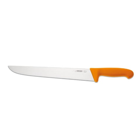 Giesser Butcher Knife 30cm Narrow Shape, Plastic Handle Yellow