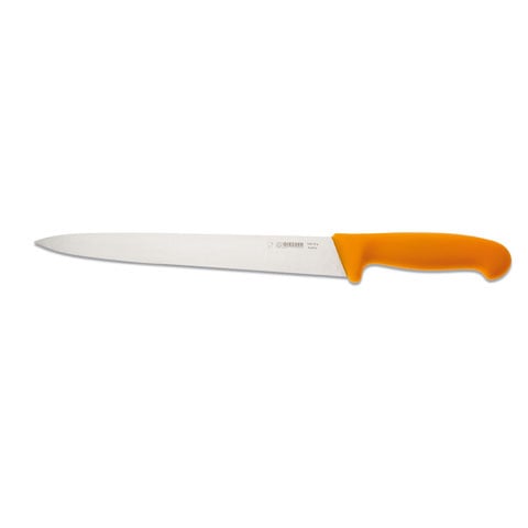 Giesser Ham Knife 25cm, Pointed Tip, Plastic Handle Yellow