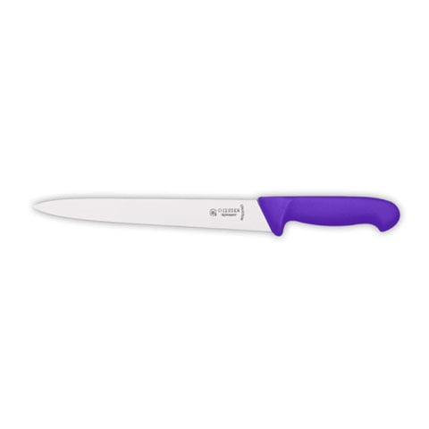 Giesser Ham Knife 28cm, Pointed Tip, Plastic Handle Blue