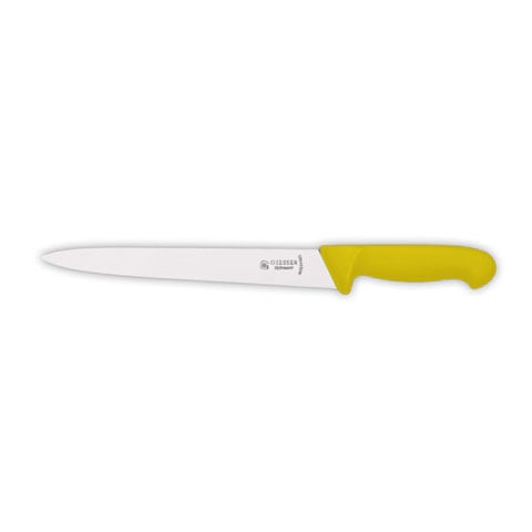 Giesser Ham Knife 28cm, Pointed Tip, Plastic Handle Yellow