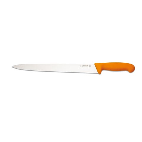 Giesser Ham Knife 31cm, Pointed Tip, Plastic Handle Yellow