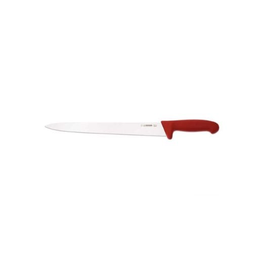 Giesser Ham Knife 31cm, Pointed Tip, Plastic Handle Red