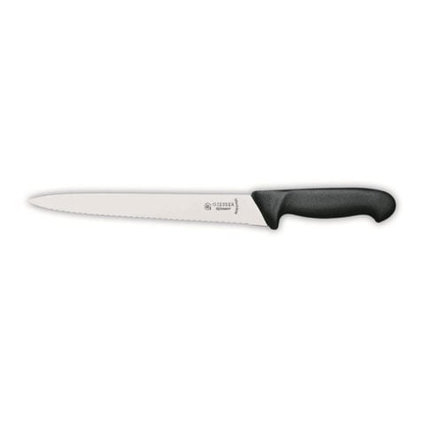 Giesser Ham Knife 25cm With Serrated Edge, Pointed Tip, Plastic Handle