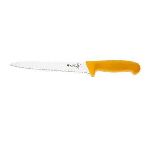 Giesser Ham Knife 28cm With Serrated Edge, Pointed Tip, Plastic Handle Yellow