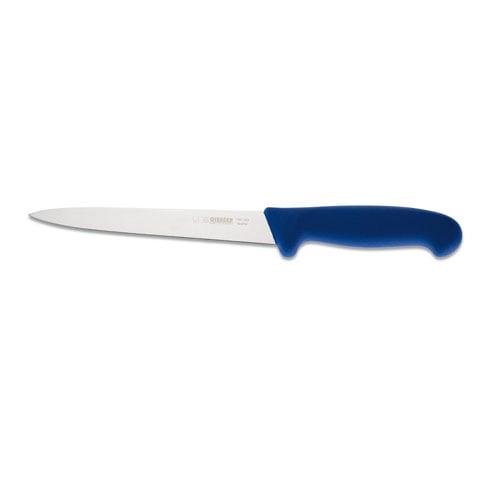 Giesser Filleting Knife 18cm With Narrow & Flexible Blade, Plastic Handle Blue