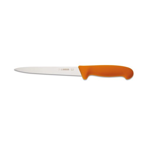 Giesser Filleting Knife 18cm With Narrow & Flexible Blade, Plastic Handle Yellow