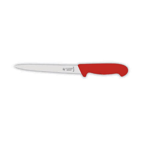 Giesser Filleting Knife 18cm With Narrow & Flexible Blade, Plastic Handle Red