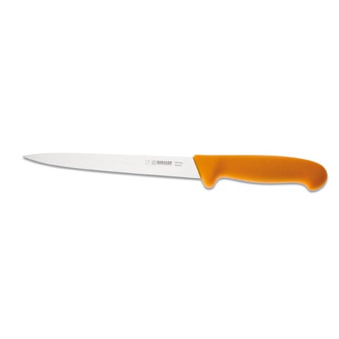 Giesser Filleting Knife 20cm With Narrow & Flexible Blade, Plastic Handle Yellow