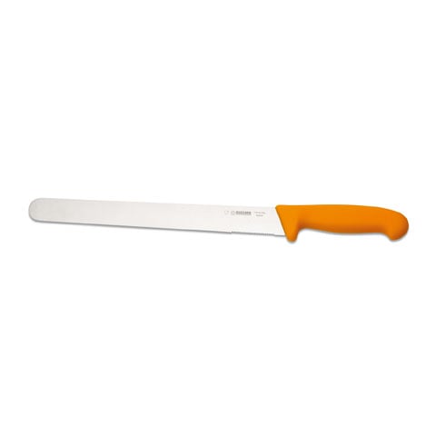 Giesser Ham Slicer 25cm With Partly Serrated Edge, Plastic Handle Yellow