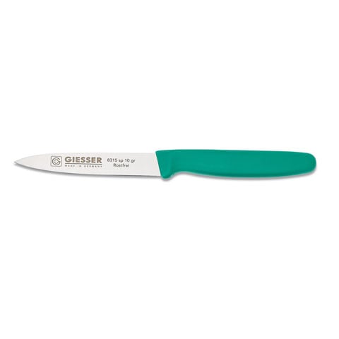 Giesser Vegetable Knife 10cm, Plastic Handle Green