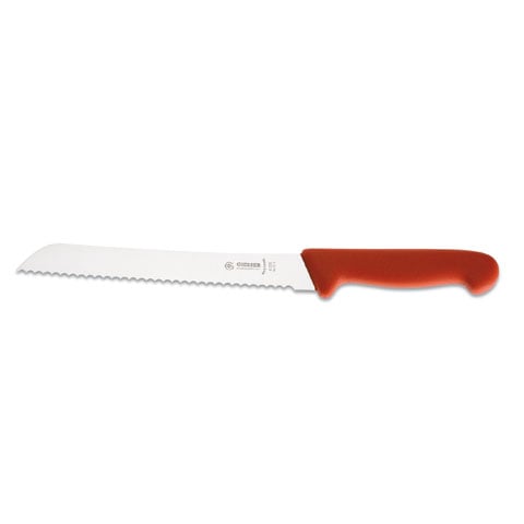 Giesser Bread Knife 21cm With Serrated Edge, Plastic Handle Red