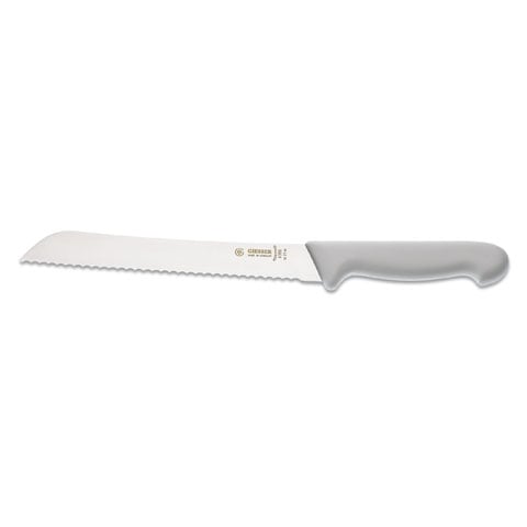 Giesser Bread Knife 21cm With Serrated Edge, Plastic Handle White