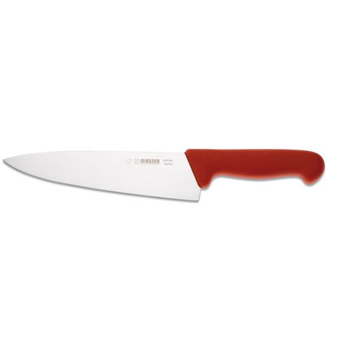 Giesser Chef's Knife 20cm With Wide Blade, Plastic Handle Red