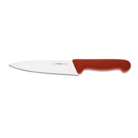 Giesser Cook's Knife 16cm With Narrow Blade, Plastic Handle Red