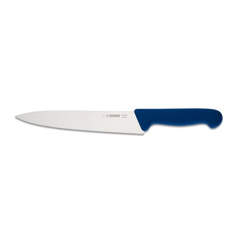 Giesser Cook's Knife 20cm With Narrow Blade, Plastic Handle, Blue