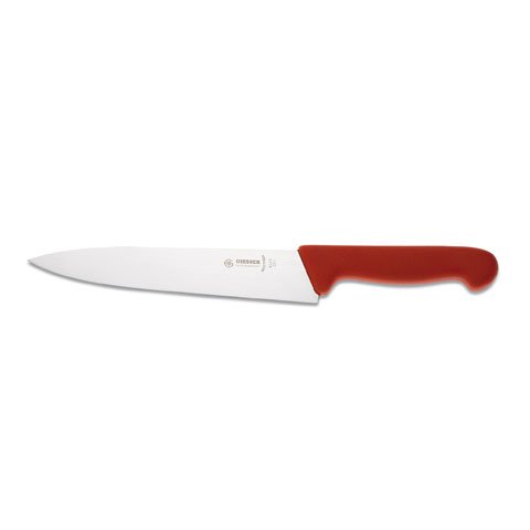 Giesser Cook's Knife 20cm With Narrow Blade, Plastic Handle, Red