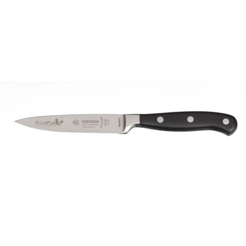 Giesser Paring Knife 10cm With Wavy Edge, Plastic Handle Black, Best Cut