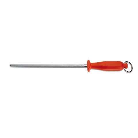Giesser Sharpening Steel 25cm Round Standard Cut, Nylon Handle Red
