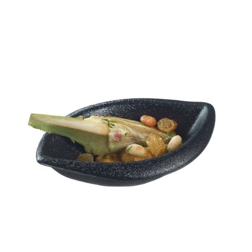 Solia Ceramic Pasta Conchiglie Mini Dish L9.8xW6.5xH2.8cm, 33ml, Black
