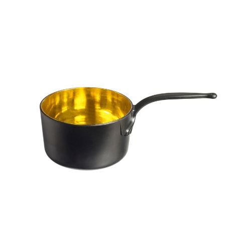 Solia Eskoffie Polystyrene Mini Frying Pan Ø6.95xH4.4cm, 120ml, Black/Gold, 12pieces/packet, 7packets/carton