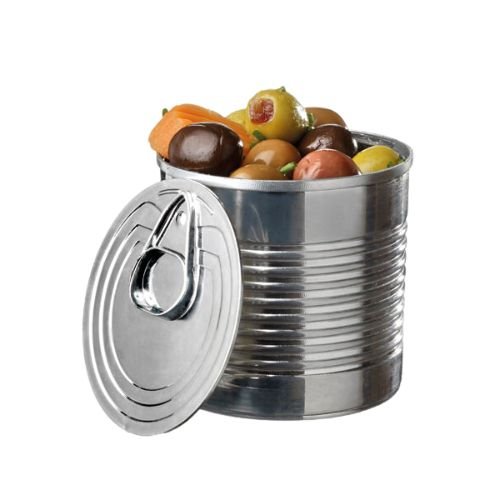 Solia PS Silver Tin Can With Lid 110ml, 25Pcs/Pkt