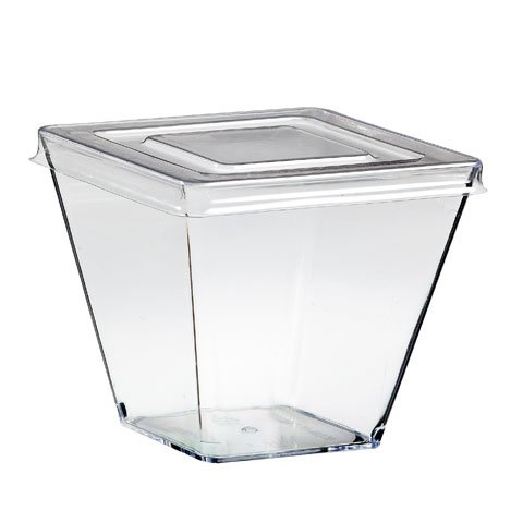 Solia PS Clear Square Cup With Lid 155ml , 100Pcs/Pkt