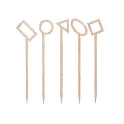 Solia Bamboo Geometrik Skewers 5 Mixed Models L10cm, 200pieces/packet, 10packets/carton