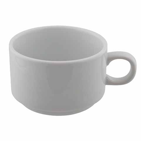 Patra Tea/Coffee Cup 200cc, Stackable, Porcelain White