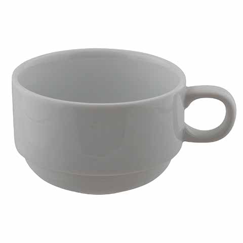 Patra Tea/Coffee Cup 210cc, Stackable, Porcelain White