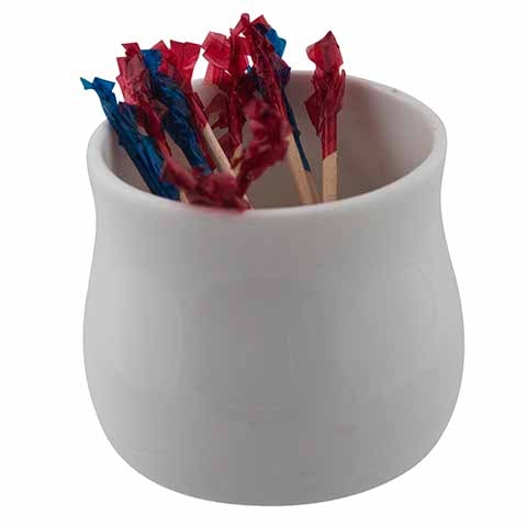 Patra Toothpick Holder, Porcelain White