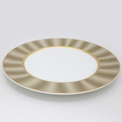 Nikko Plate Ø21xH2.2cm, Silk Champagne, China Fine Bone