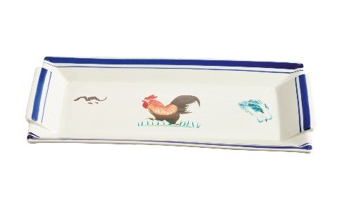 Rooster Series Rectangular Plate 12"