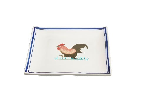 Rooster Series Square Plate 10.5"