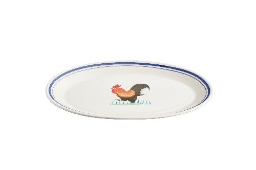 Rooster Series Oval Plate 10"