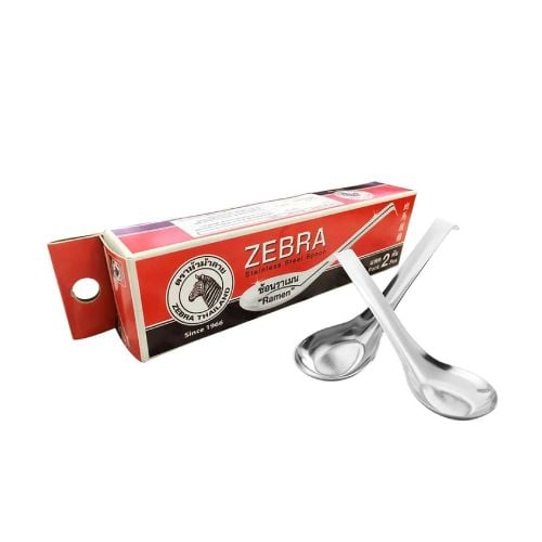 Zebra Set of 2 Stainless Steel Ramen Spoon